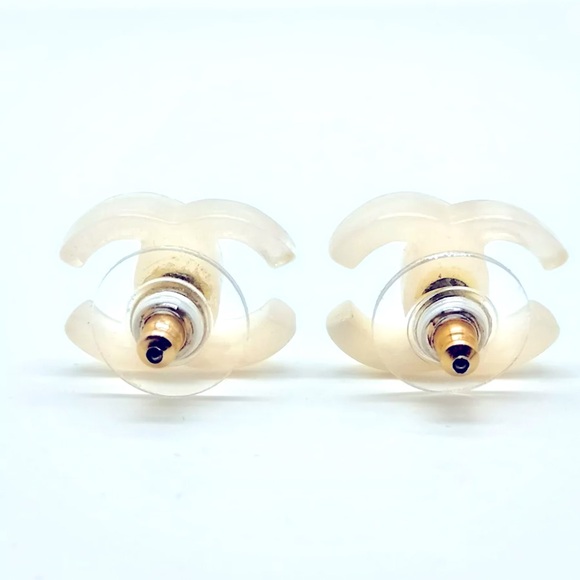 Chanel RARE Crystal Translucent CC earrings Size: 1.4 x 1.8 cm For pierced ears - Picture 5 of 6